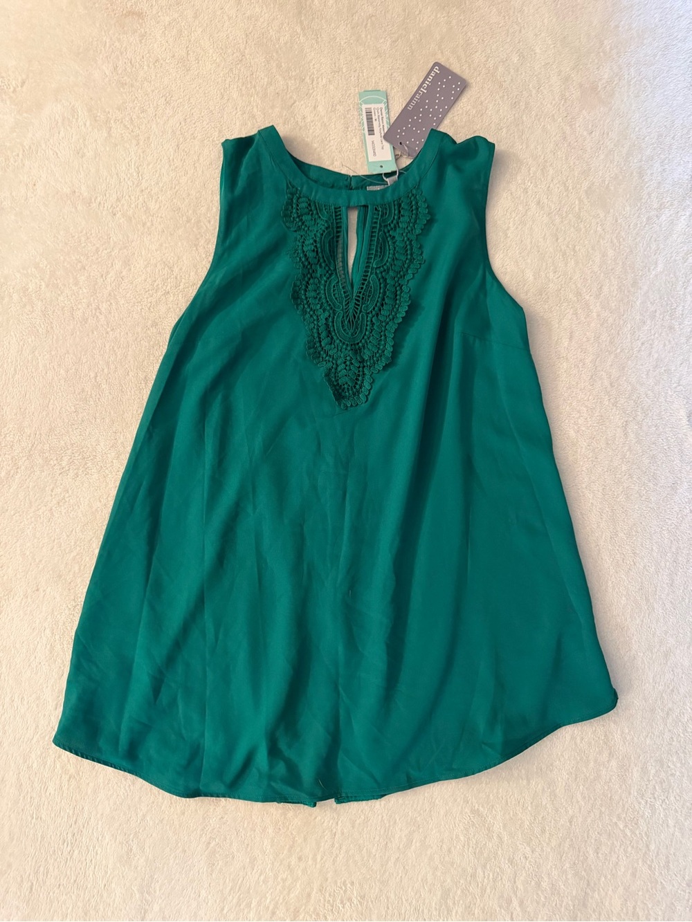 NWT Daniel Rainn Quin Maternity Lace Keyhole Top Green M